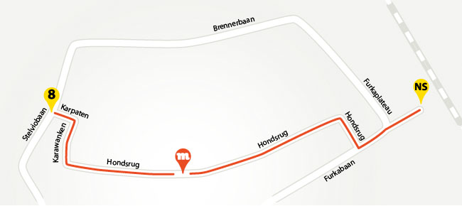 Loop route naar de musketon